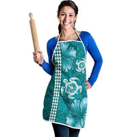 Teal Hibiscus Turle Apron Hawaiian Style Tribal Tapa Pattern LT9 - Polynesian Pride