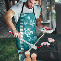 Teal Hibiscus Turle Apron Hawaiian Style Tribal Tapa Pattern LT9 - Polynesian Pride