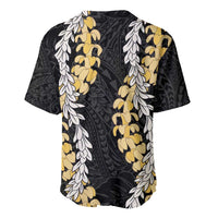 Puakenikeni and Maile Lei Baseball Jersey Black Double Strand Lei LT9 - Polynesian Pride