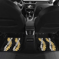 Puakenikeni and Maile Lei Car Mats Black Double Strand Lei
