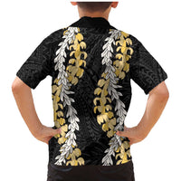 Puakenikeni and Maile Lei Family Matching Mermaid Dress and Hawaiian Shirt Black Double Strand Lei