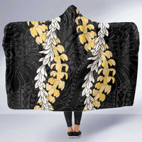 Puakenikeni and Maile Lei Hooded Blanket Black Double Strand Lei LT9 One Size Black - Polynesian Pride