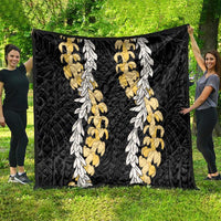 Puakenikeni and Maile Lei Quilt Black Double Strand Lei