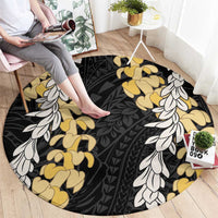 Puakenikeni and Maile Lei Round Carpet Black Double Strand Lei