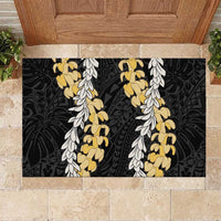 Puakenikeni and Maile Lei Rubber Doormat Black Double Strand Lei LT9 Black - Polynesian Pride