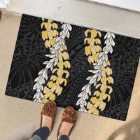 Puakenikeni and Maile Lei Rubber Doormat Black Double Strand Lei LT9 - Polynesian Pride