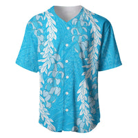 Puakenikeni and Maile Lei Baseball Jersey Blue Double Strand Lei LT9 Blue - Polynesian Pride