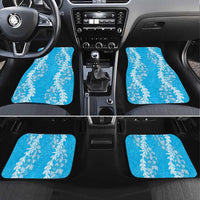 Puakenikeni and Maile Lei Car Mats Blue Double Strand Lei