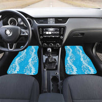 Puakenikeni and Maile Lei Car Mats Blue Double Strand Lei