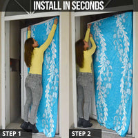 Puakenikeni and Maile Lei Door Cover Blue Double Strand Lei LT9 - Polynesian Pride