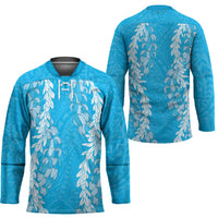 Puakenikeni and Maile Lei Hockey Jersey Blue Double Strand Lei - Polynesian Pride