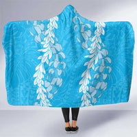 Puakenikeni and Maile Lei Hooded Blanket Blue Double Strand Lei LT9 One Size Blue - Polynesian Pride