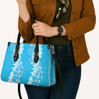 Puakenikeni and Maile Lei Leather Bag Blue Double Strand Lei LT9 - Polynesian Pride