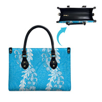 Puakenikeni and Maile Lei Leather Bag Blue Double Strand Lei LT9 - Polynesian Pride