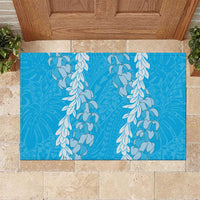 Puakenikeni and Maile Lei Rubber Doormat Blue Double Strand Lei LT9 Blue - Polynesian Pride