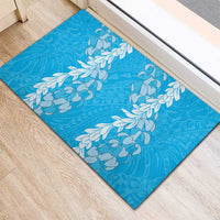 Puakenikeni and Maile Lei Rubber Doormat Blue Double Strand Lei LT9 - Polynesian Pride