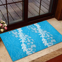 Puakenikeni and Maile Lei Rubber Doormat Blue Double Strand Lei LT9 - Polynesian Pride