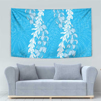 Puakenikeni and Maile Lei Tapestry Blue Double Strand Lei LT9 - Polynesian Pride