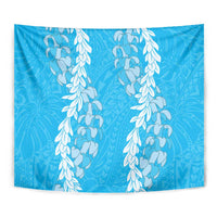 Puakenikeni and Maile Lei Tapestry Blue Double Strand Lei LT9 - Polynesian Pride