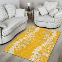 Puakenikeni and Maile Lei Area Rug Gold Double Strand Lei