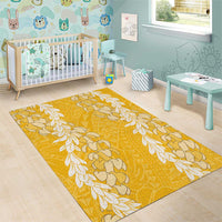 Puakenikeni and Maile Lei Area Rug Gold Double Strand Lei