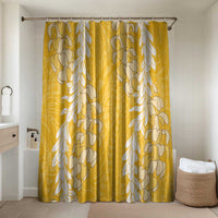 Puakenikeni and Maile Lei Bathroom Set Gold Double Strand Lei LT9 Shower Curtain Only Gold - Polynesian Pride