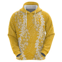 Puakenikeni and Maile Lei Hoodie Gold Double Strand Lei