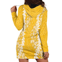 Puakenikeni and Maile Lei Hoodie Dress Gold Double Strand Lei