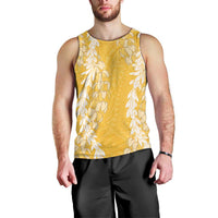 Puakenikeni and Maile Lei Men Tank Top Gold Double Strand Lei