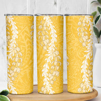 Puakenikeni and Maile Lei Skinny Tumbler Gold Double Strand Lei