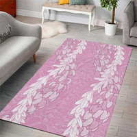 Puakenikeni and Maile Lei Area Rug Pink Double Strand Lei