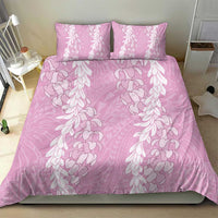 Puakenikeni and Maile Lei Bedding Set Pink Double Strand Lei