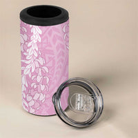 Puakenikeni and Maile Lei 4 in 1 Can Cooler Tumbler Pink Double Strand Lei