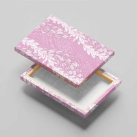 Puakenikeni and Maile Lei Canvas Wall Art Pink Double Strand Lei
