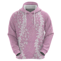 Puakenikeni and Maile Lei Hoodie Pink Double Strand Lei