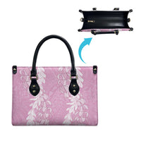 Puakenikeni and Maile Lei Leather Bag Pink Double Strand Lei LT9 - Polynesian Pride