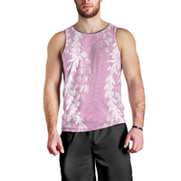 Puakenikeni and Maile Lei Men Tank Top Pink Double Strand Lei