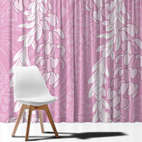 Puakenikeni and Maile Lei Window Curtain Pink Double Strand Lei