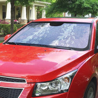 Puakenikeni and Maile Lei Auto Sun Shade Purple Double Strand Lei - Polynesian Pride