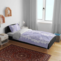 Puakenikeni and Maile Lei Bedding Set Purple Double Strand Lei