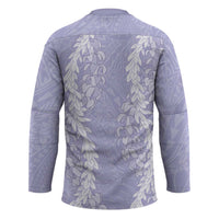 Puakenikeni and Maile Lei Hockey Jersey Purple Double Strand Lei LT9 - Polynesian Pride