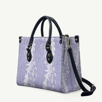 Puakenikeni and Maile Lei Leather Bag Purple Double Strand Lei LT9 Purple - Polynesian Pride