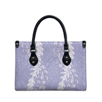 Puakenikeni and Maile Lei Leather Bag Purple Double Strand Lei LT9 - Polynesian Pride