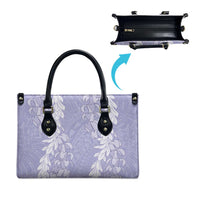 Puakenikeni and Maile Lei Leather Bag Purple Double Strand Lei LT9 - Polynesian Pride
