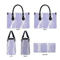 Puakenikeni and Maile Lei Leather Bag Purple Double Strand Lei LT9 - Polynesian Pride