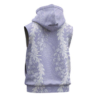 Puakenikeni and Maile Lei Sleeveless Zip Hoodie Purple Double Strand Lei LT9 - Polynesian Pride