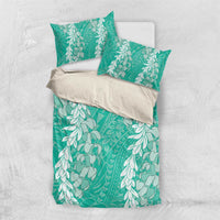 Puakenikeni and Maile Lei Bedding Set Sage Green Double Strand Lei
