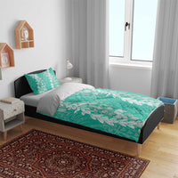 Puakenikeni and Maile Lei Bedding Set Sage Green Double Strand Lei