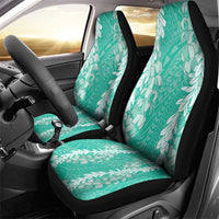 Puakenikeni and Maile Lei Car Seat Cover Sage Green Double Strand Lei