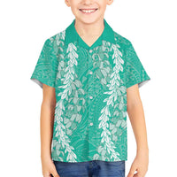 Puakenikeni and Maile Lei Hawaiian Shirt Sage Green Double Strand Lei